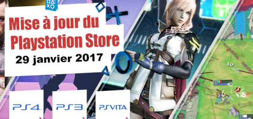 Playstation Store mise à jour du 29 janvier 2018