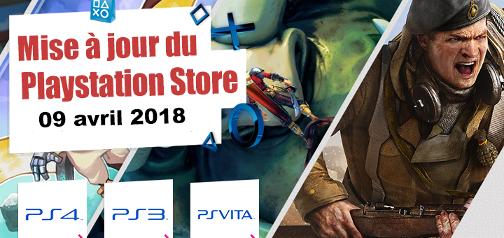 Playstation Store mise à jour 09 avril 2018