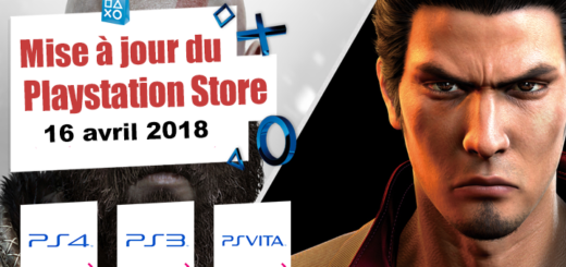 Playstation Store mise à jour du 16 avril 2018