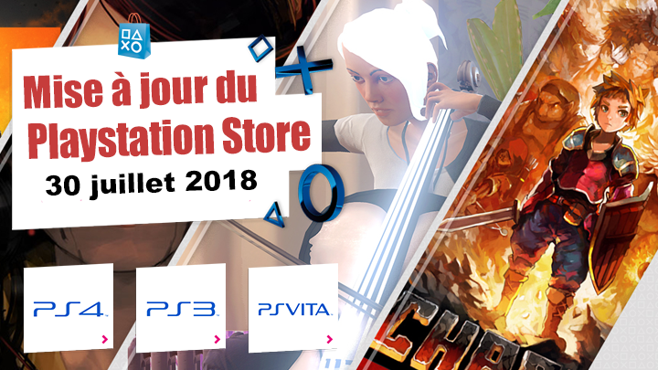 Playstation Store mise à jour du 30 juillet 2018