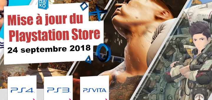 Playstation Store mise à jour du 24 septembre 2018