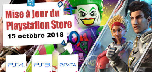Playstation Store mise à jour du 15 octobre 2018