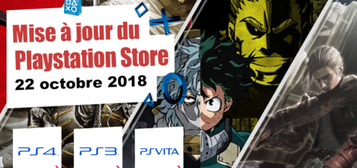 Playstation Store mise à jour du 22 octobre 2018