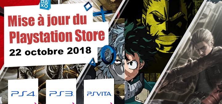 Playstation Store mise à jour du 22 octobre 2018