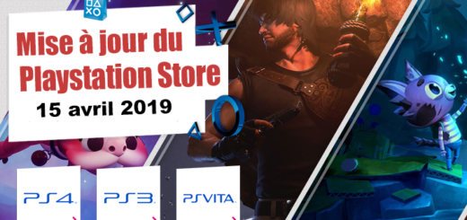 Playstation Store mise à jour du 15 avril 2019