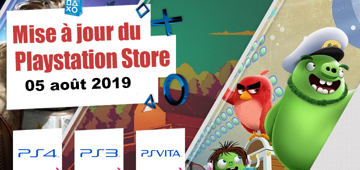 Playstation Store mise à jour du 5 août 2019