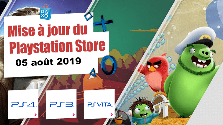 Playstation Store mise à jour du 5 août 2019