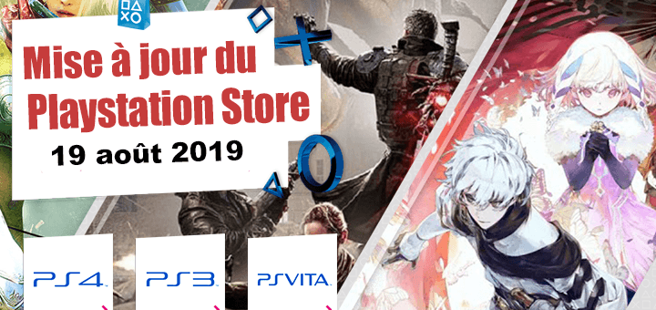 Playstation Store mise à jour du 19 août 2019