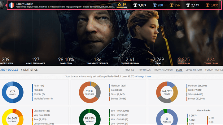 trophées platine death stranding